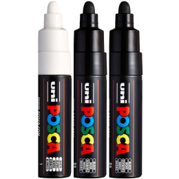 PC-7M Black/White 3er-Set in der Gruppe Stifte / Künstlerstifte / Marker bei Pen Store (poscaPC7M_set)