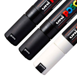 PC-7M Black/White 3er-Set in der Gruppe Stifte / Künstlerstifte / Marker bei Pen Store (poscaPC7M_set)